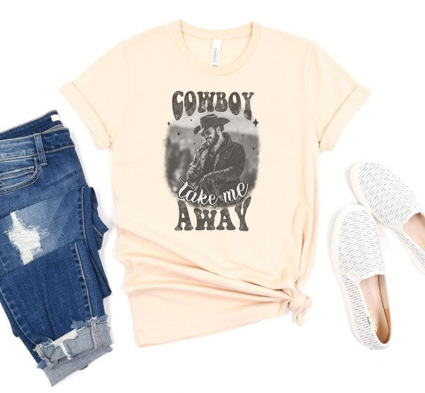 Cowboy Take Me Away Rip Wheeler Tee Cream L by Ocean and 7th | Fleurcouture