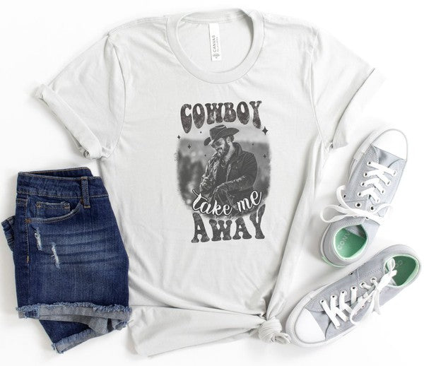 Cowboy Take Me Away Rip Wheeler Tee Silver L by Ocean and 7th | Fleurcouture