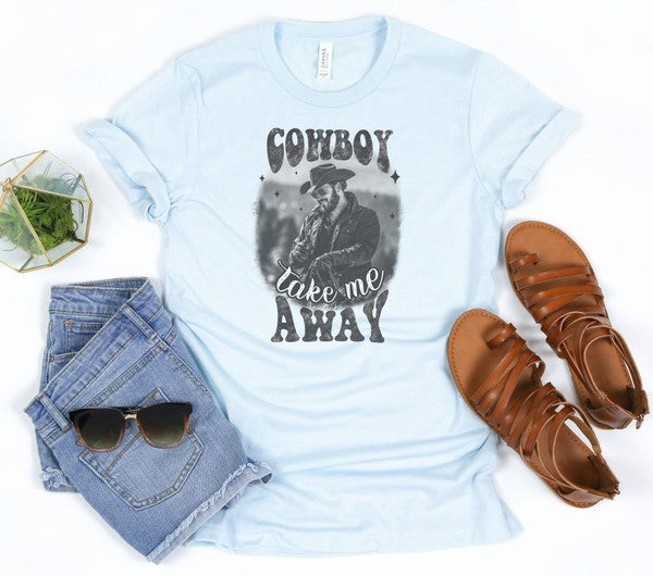 Cowboy Take Me Away Rip Wheeler Tee Soft Pink L by Ocean and 7th | Fleurcouture