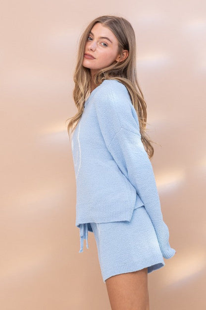 Cozy Soft Top with Shorts Set by Blue B | Fleurcouture
