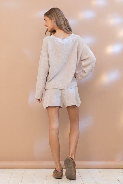 Cozy Soft Top with Shorts Set by Blue B | Fleurcouture