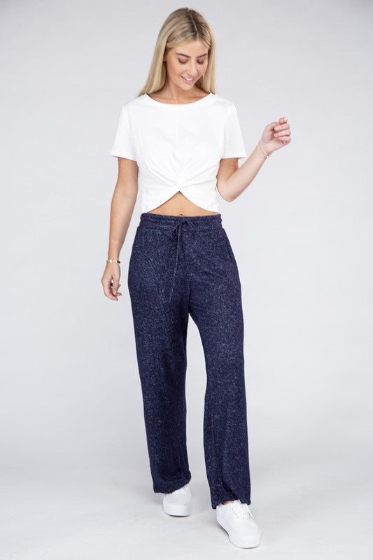 Cozy Terry Lounge Pants Eclipse S by Ambiance Apparel | Fleurcouture