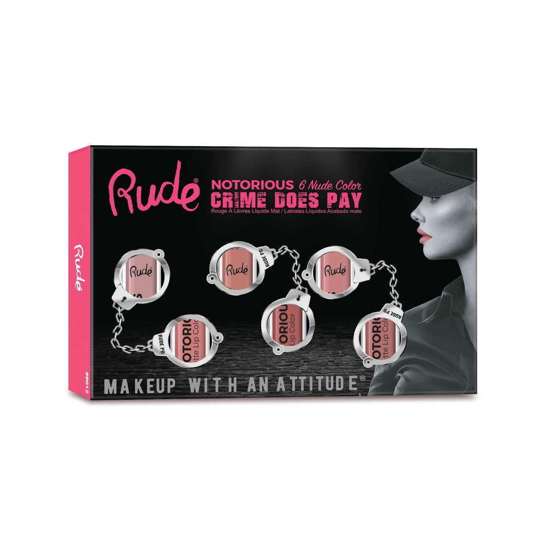 Crime Does Pay Notorious 6 Lip Color Set - Nude Nude Lipstick by Rude Cosmetics | Fleurcouture