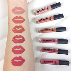 Crime Does Pay Notorious 6 Lip Color Set - Nude Nude Lipstick by Rude Cosmetics | Fleurcouture