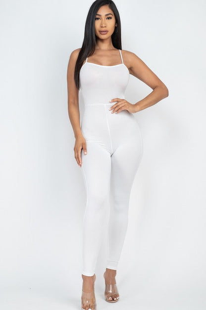 Criss-Cross Open Back Bodycon Jumpsuit by Capella | Fleurcouture