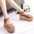 Crisscross Open Toe Wedge Sandals Camel 34(US3) Shoes & Bags by Trendsi | Fleurcouture