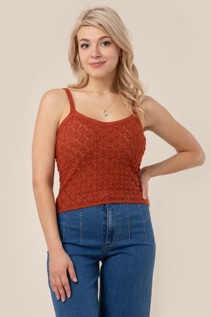 Crochet knit tank Brick by Lilou | Fleurcouture