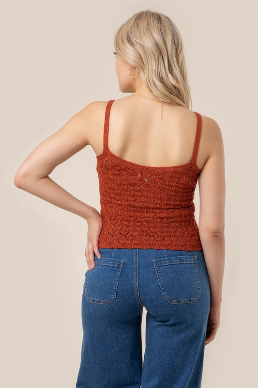 Crochet knit tank Brick by Lilou | Fleurcouture