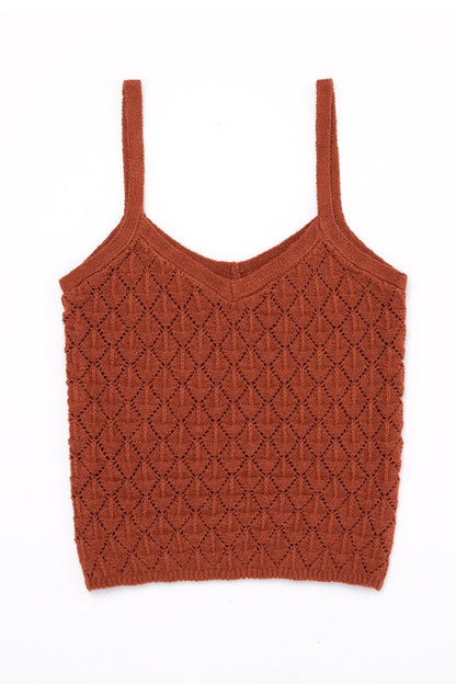 Crochet knit tank Brick by Lilou | Fleurcouture