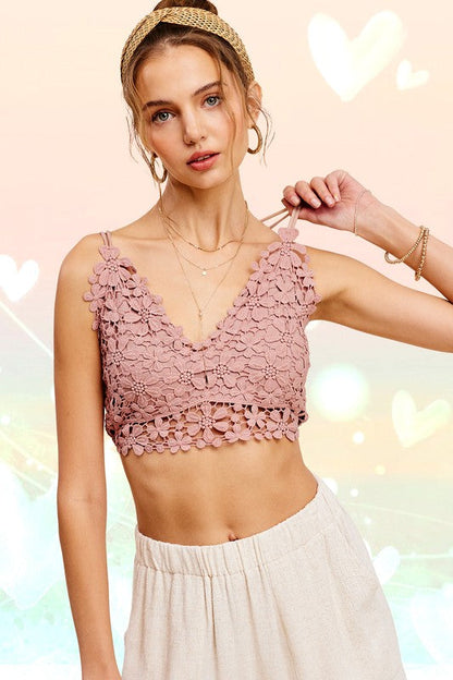 Crochet Lace Bralette Top by La Miel | Fleurcouture