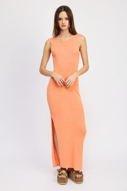 CROCHET MAXI DRESS WITH BACK TIE DETAIL by Emory Park | Fleurcouture