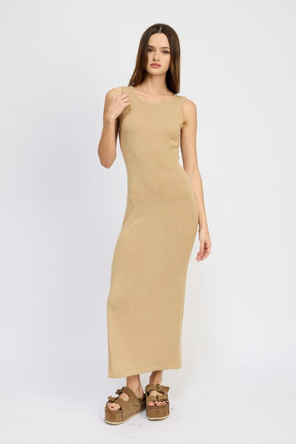 CROCHET MAXI DRESS WITH BACK TIE DETAIL by Emory Park | Fleurcouture