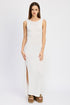 CROCHET MAXI DRESS WITH BACK TIE DETAIL WHITE S by Emory Park | Fleurcouture