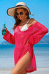 Crochet Side Split Beach Coverups Swimwear Dress 9114MAG-Rose S by Charmo | Fleurcouture