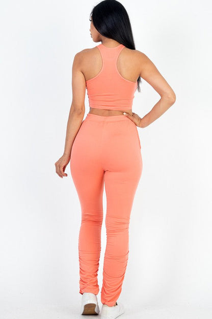 Crop Top &amp; Ruched Drawstring Pants Set by Capella | Fleurcouture