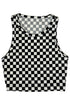 Cropped printed rib knit tank Black S by Miss Sparkling | Fleurcouture