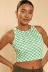 Cropped printed rib knit tank Green S by Miss Sparkling | Fleurcouture