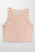 Cropped printed rib knit tank Pink S by Miss Sparkling | Fleurcouture
