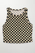 Cropped printed rib knit tank sand S by Miss Sparkling | Fleurcouture