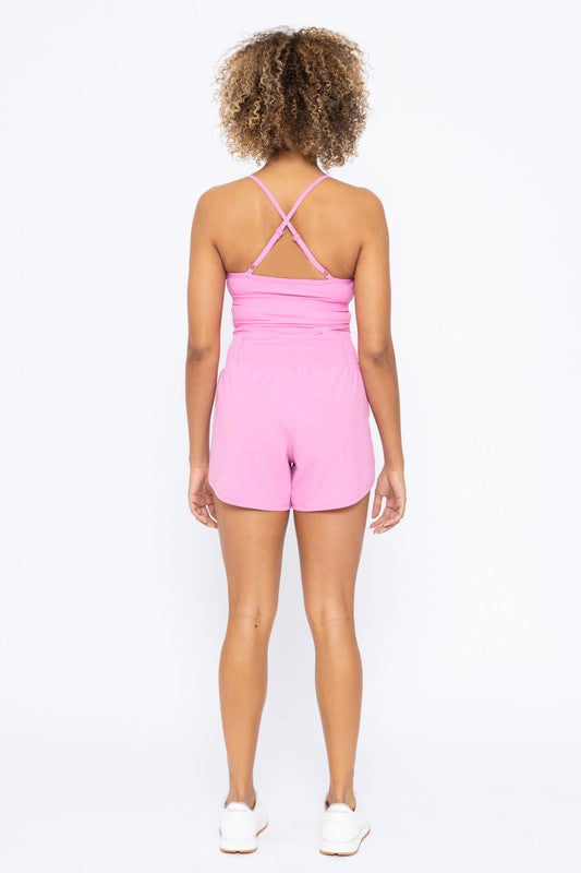 Cross Back Active Romper by Mono B | Fleurcouture