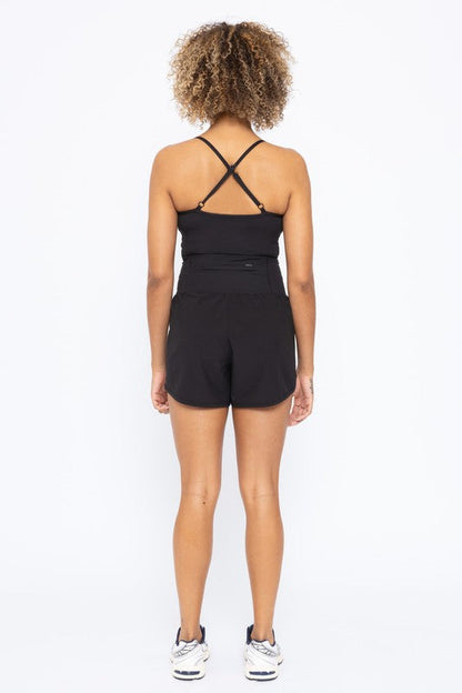 Cross Back Active Romper by Mono B | Fleurcouture