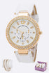 Crystal Bezel Fashion Watch Bracelet Set White O/S by Artini Accessories | Fleurcouture