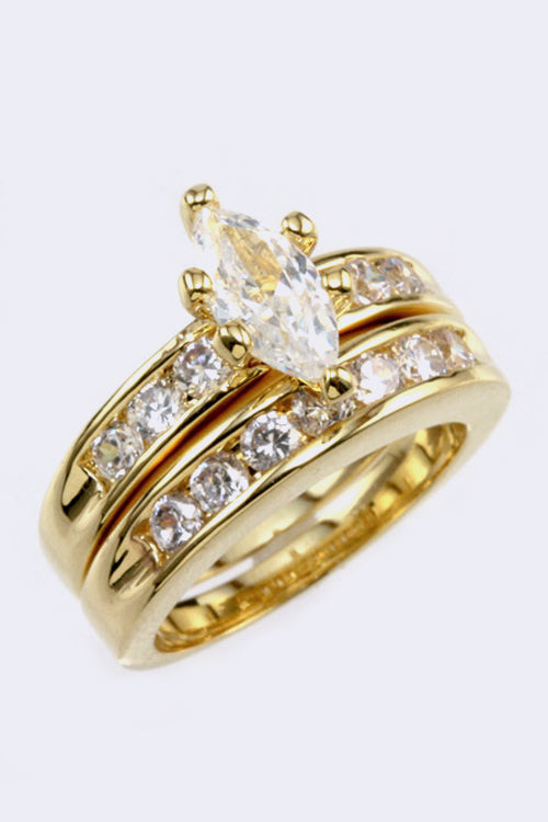 Cubic Zirconia Double Ring by LA Jewelry Plaza | Fleurcouture