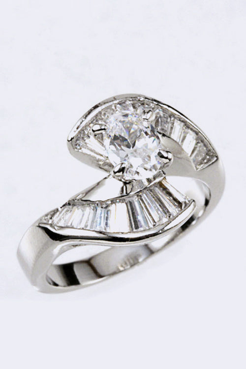 Cubic Zirconia Ring Gold 10 by LA Jewelry Plaza | Fleurcouture
