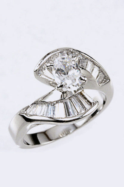 Cubic Zirconia Ring Gold 10 by LA Jewelry Plaza | Fleurcouture