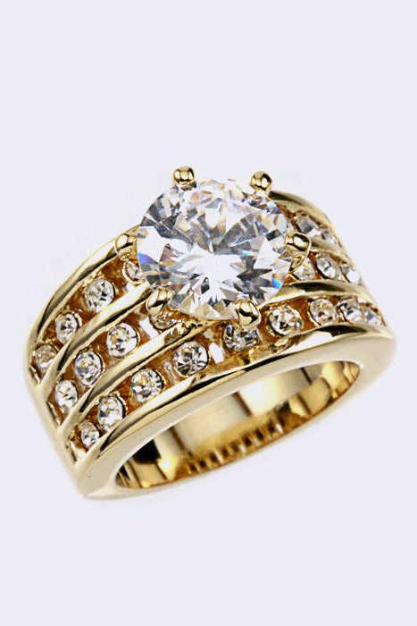 Cubic Zirconia Ring Gold 6 by LA Jewelry Plaza | Fleurcouture