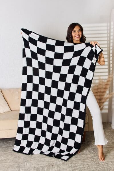 Cuddley Checkered Decorative Throw Blanket One Size by Trendsi | Fleurcouture