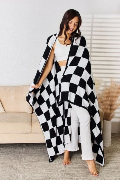 Cuddley Checkered Decorative Throw Blanket One Size by Trendsi | Fleurcouture