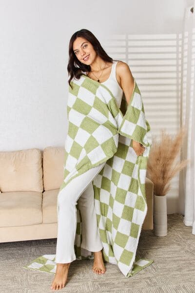 Cuddley Checkered Decorative Throw Blanket One Size by Trendsi | Fleurcouture