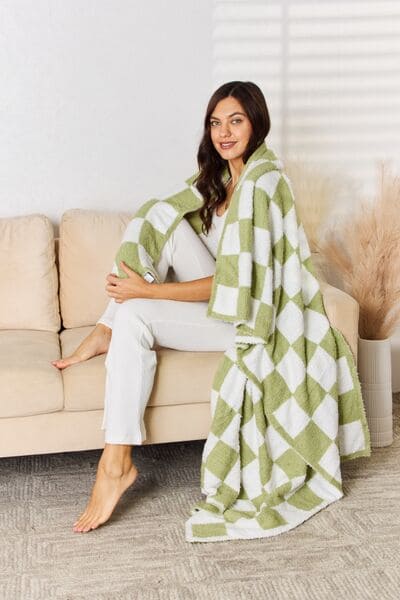 Cuddley Checkered Decorative Throw Blanket One Size by Trendsi | Fleurcouture