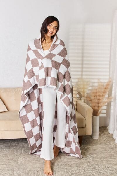 Cuddley Checkered Decorative Throw Blanket One Size by Trendsi | Fleurcouture