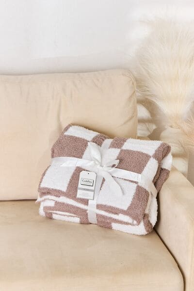 Cuddley Checkered Decorative Throw Blanket One Size by Trendsi | Fleurcouture