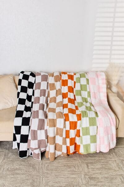 Cuddley Checkered Decorative Throw Blanket One Size by Trendsi | Fleurcouture