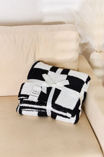 Cuddley Checkered Decorative Throw Blanket One Size by Trendsi | Fleurcouture