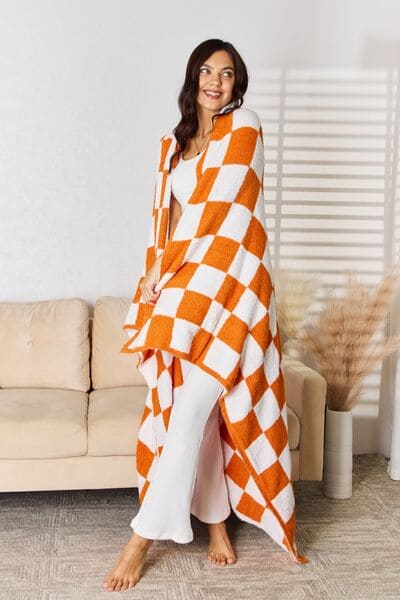 Cuddley Checkered Decorative Throw Blanket One Size by Trendsi | Fleurcouture