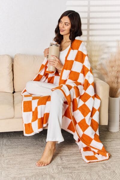 Cuddley Checkered Decorative Throw Blanket One Size by Trendsi | Fleurcouture