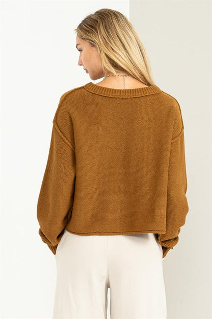 Cuddly Classic Long Sleeve Sweater by HYFVE | Fleurcouture