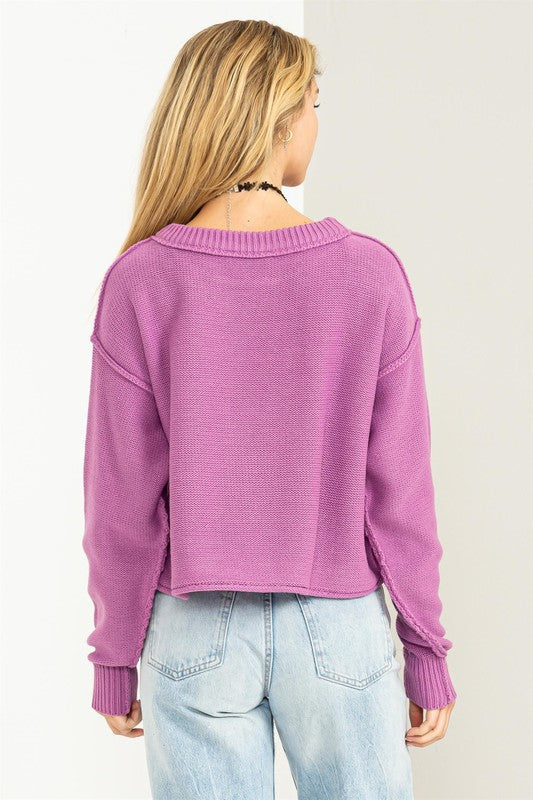 Cuddly Classic Long Sleeve Sweater by HYFVE | Fleurcouture