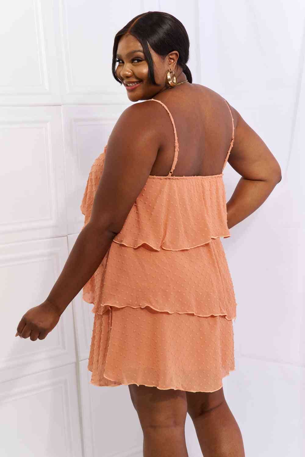 Culture Code By The River Full Size Cascade Ruffle Style Cami Dress in Sherbet Sherbet by Trendsi | Fleurcouture