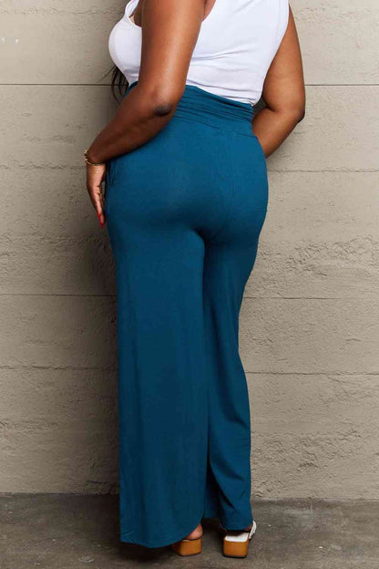 Culture Code My Best Wish Full Size High Waisted Palazzo Pants Deep Teal by Trendsi | Fleurcouture