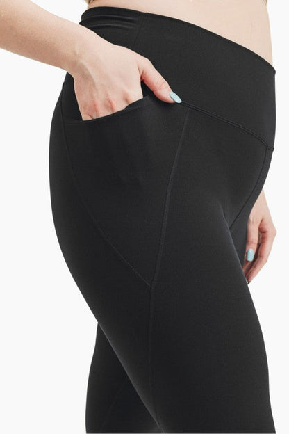 Curvy Tapered Band Essential High Waist Leggings by Mono B | Fleurcouture