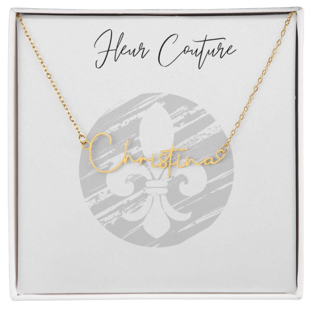 Custom name necklace Gold Finish Over Stainless Steel Standard Box Jewelry by ShineOn Fulfillment | Fleurcouture