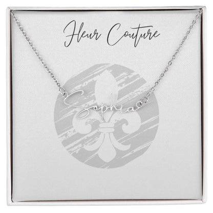 Custom name necklace Polished Stainless Steel Standard Box Jewelry by ShineOn Fulfillment | Fleurcouture