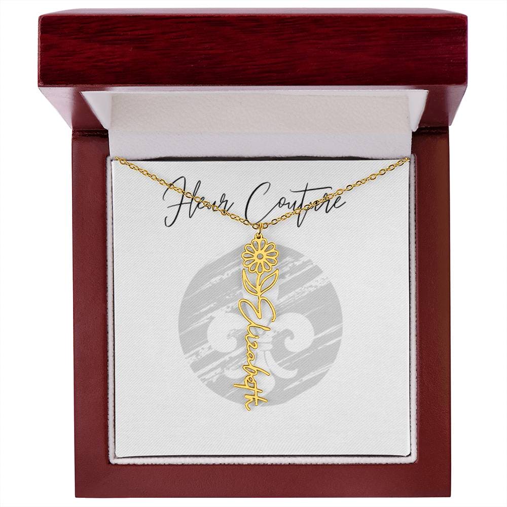 Custom rose name necklace 18k Yellow Gold Finish Luxury Box April Jewelry by ShineOn Fulfillment | Fleurcouture