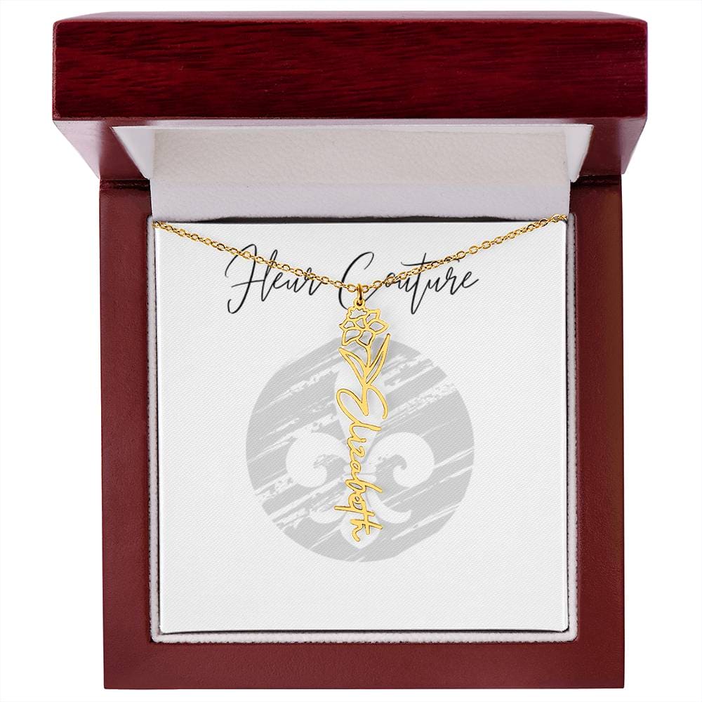 Custom rose name necklace 18k Yellow Gold Finish Luxury Box December Jewelry by ShineOn Fulfillment | Fleurcouture