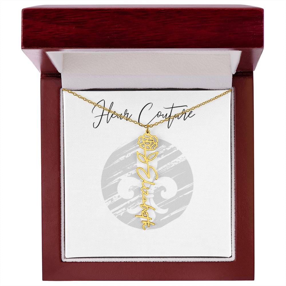 Custom rose name necklace 18k Yellow Gold Finish Luxury Box January Jewelry by ShineOn Fulfillment | Fleurcouture